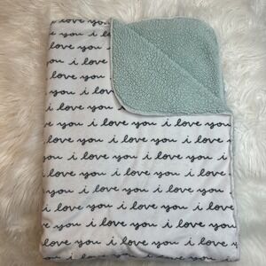 $19 🌙 Cloud Island Baby Blanket I Love You Soft Green Sherpa Plush Target